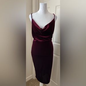 Lulu's Jazzy Belle Burgundy Velvet Dress
